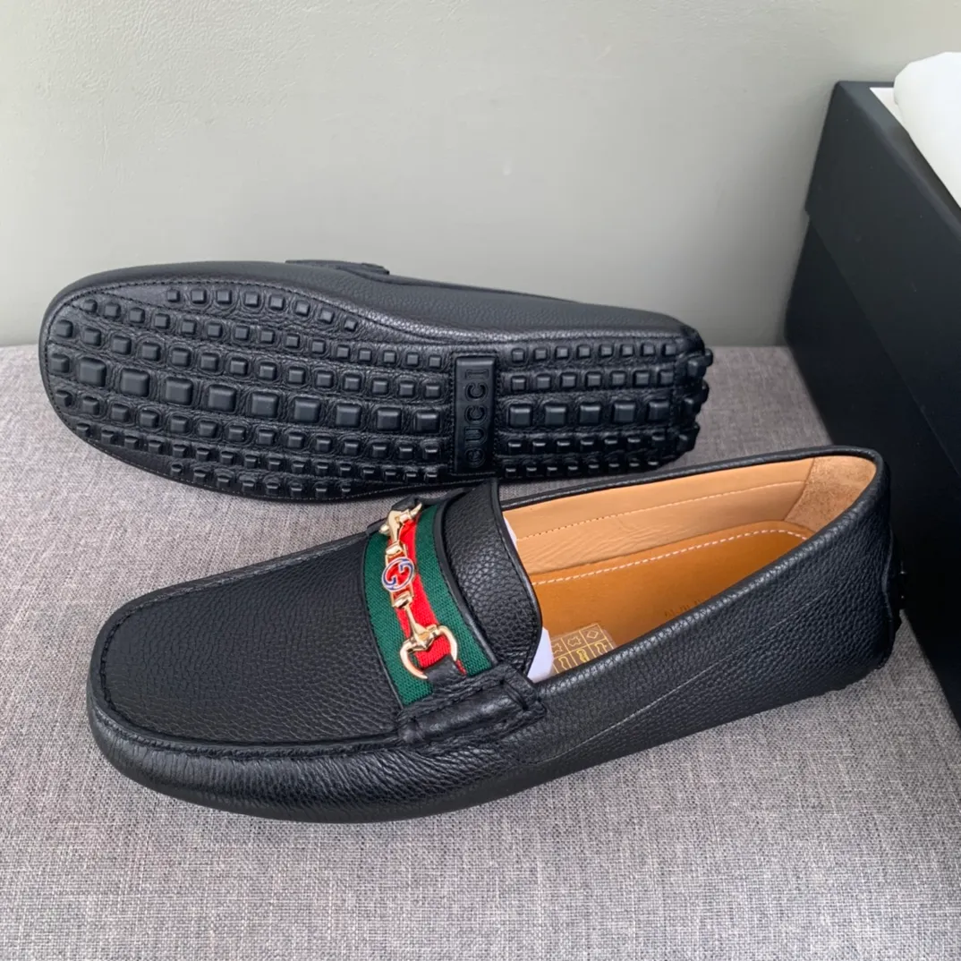 Batch 740💰[strong][strong][strong] Original order quality, new counter styles synchronized, Gucci counter new styles, handmade men's driving shoes, bean shoes, over-the-foot shoes, lazy shoes, exquisite hand-stitching, workmanship details comparable to counters, Italian imported cowhide, water-dyed cowhide lining, tree paste leather feet, sweat-absorbent and anti-odor, off-white, black, brown, 39-44 in large quantities in stock (38, 45 custom-made)